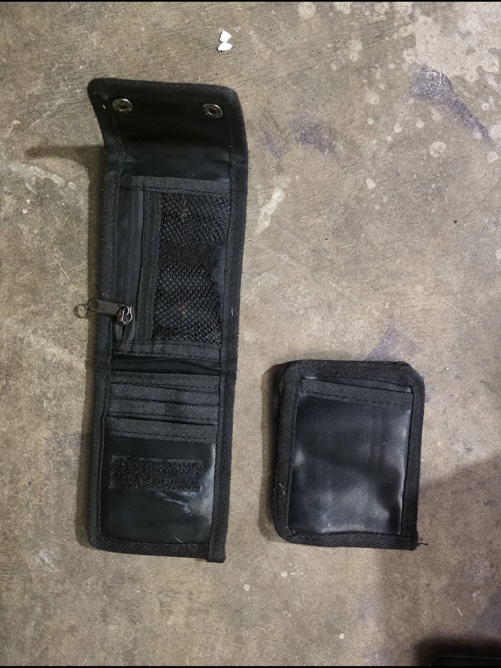 Black Lanyard Wallet With Velcro Passcase & Snap Closure
